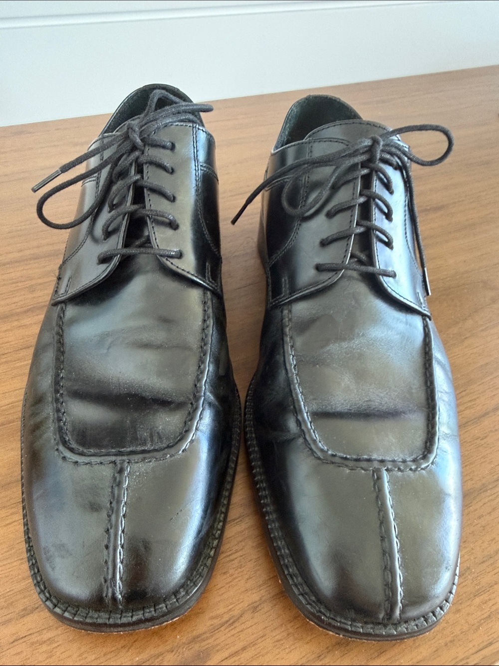 Cole Haan Men's Black Leather Lace-Up Derbys